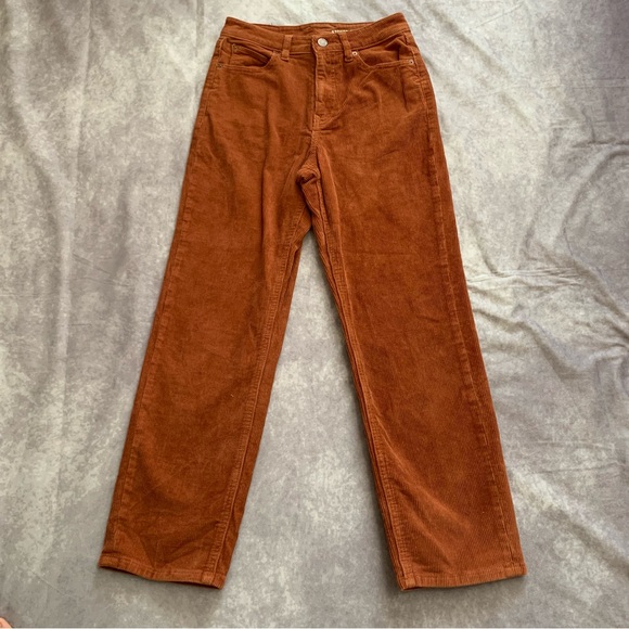 Volcom Stoned Straight Corduroy Pants Women's Size 24 Rust Orange - Picture 1 of 14